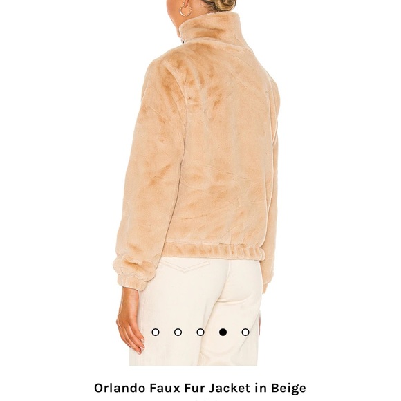 Revolves Bubish Orlando Faux Fur Moto Beige Jacket - Picture 5 of 13
